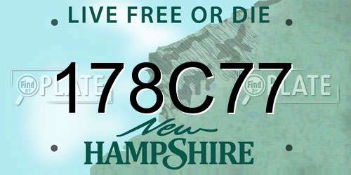 178C77 New Hampshire License Plate