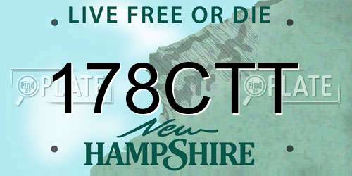 178CTT New Hampshire License Plate