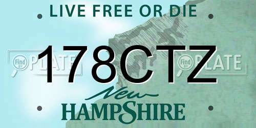 178CTZ New Hampshire License Plate