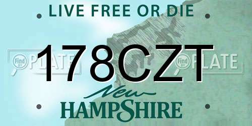 178CZT New Hampshire License Plate