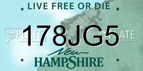 178JG5 New Hampshire License Plate