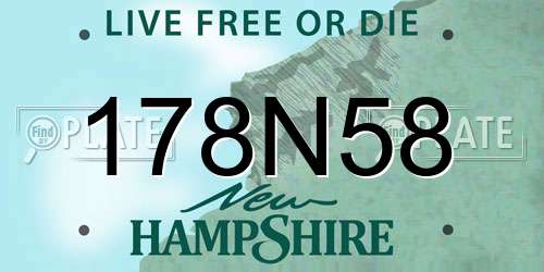 178N58 New Hampshire License Plate