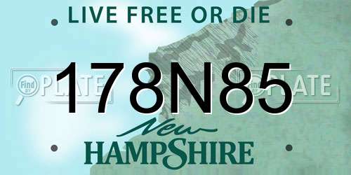 178N85 New Hampshire License Plate