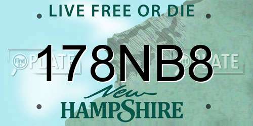 178NB8 New Hampshire License Plate