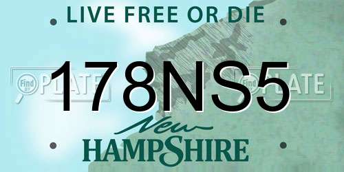 178NS5 New Hampshire License Plate