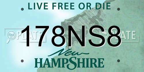 178NS8 New Hampshire License Plate
