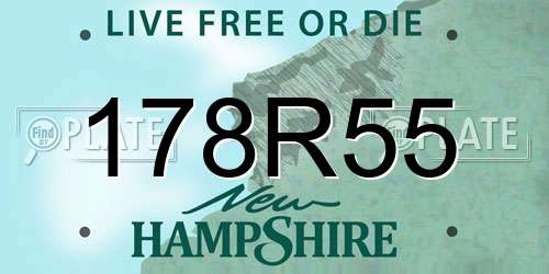 178R55 New Hampshire License Plate