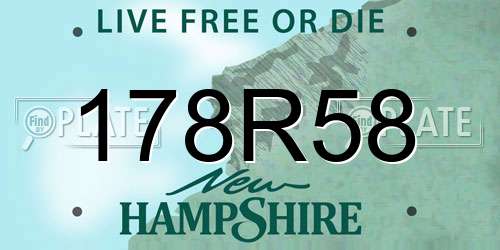 178R58 New Hampshire License Plate
