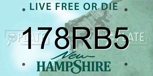 178RB5 New Hampshire License Plate