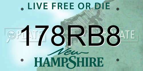 178RB8 New Hampshire License Plate