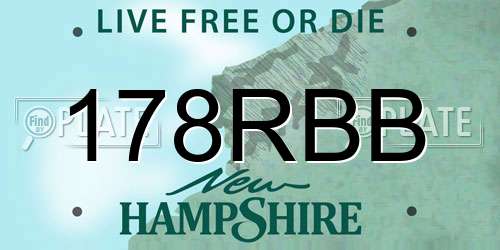 178RBB New Hampshire License Plate