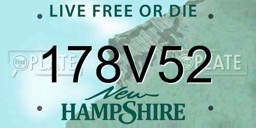 178V52 New Hampshire License Plate