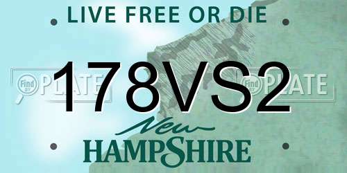 178VS2 New Hampshire License Plate
