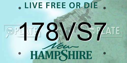 178VS7 New Hampshire License Plate