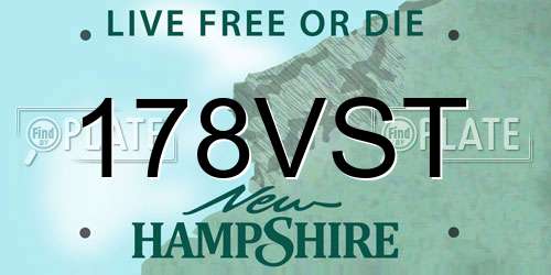 178VST New Hampshire License Plate