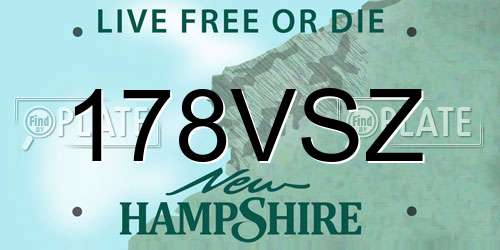 178VSZ New Hampshire License Plate