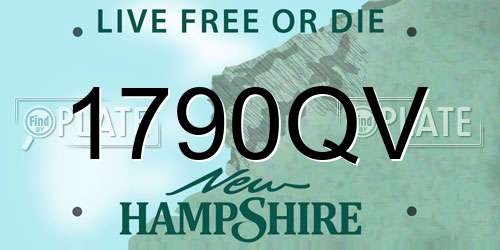 1790QV New Hampshire License Plate