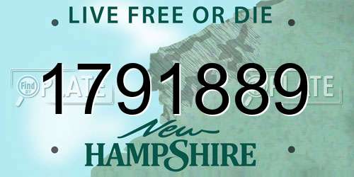 1791889 New Hampshire License Plate