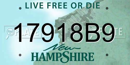 17918B9 New Hampshire License Plate