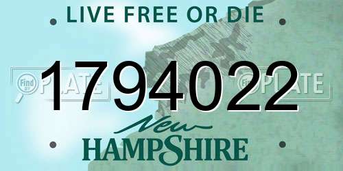 1794022 New Hampshire License Plate