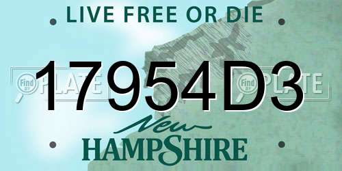 17954D3 New Hampshire License Plate