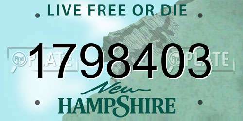 1798403 New Hampshire License Plate