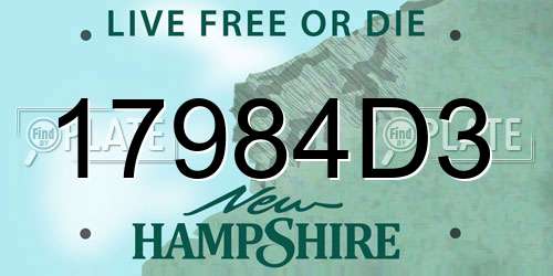 17984D3 New Hampshire License Plate