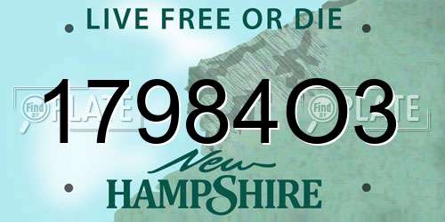 17984O3 New Hampshire License Plate