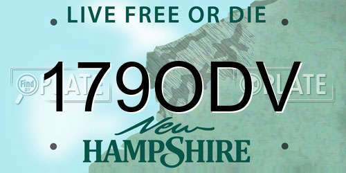 179ODV New Hampshire License Plate