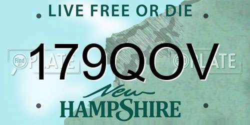 179QOV New Hampshire License Plate