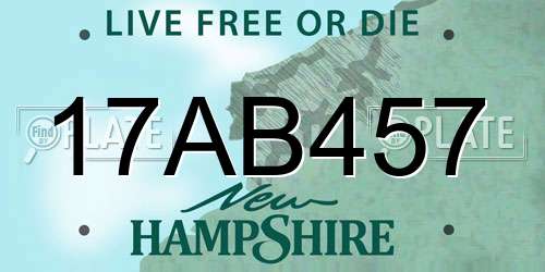 17AB457 New Hampshire License Plate