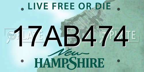 17AB474 New Hampshire License Plate