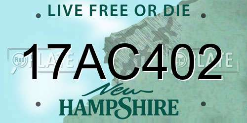 17AC402 New Hampshire License Plate