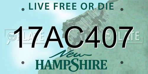 17AC407 New Hampshire License Plate
