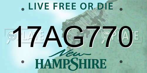 17AG770 New Hampshire License Plate