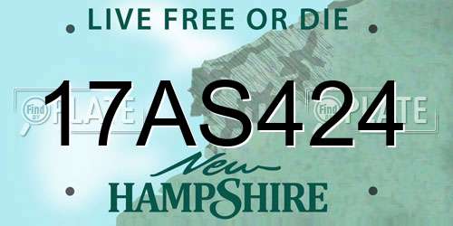 17AS424 New Hampshire License Plate