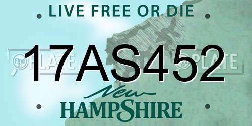17AS452 New Hampshire License Plate