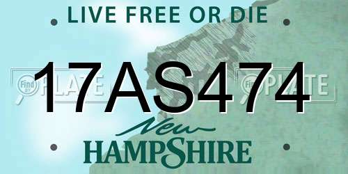 17AS474 New Hampshire License Plate