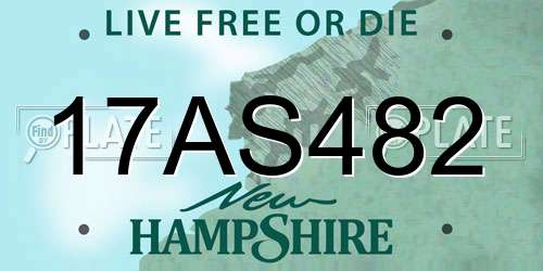 17AS482 New Hampshire License Plate
