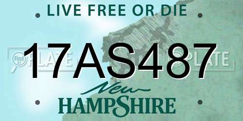 17AS487 New Hampshire License Plate