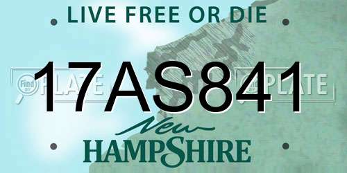 17AS841 New Hampshire License Plate