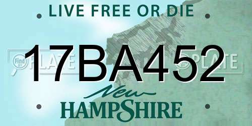 17BA452 New Hampshire License Plate