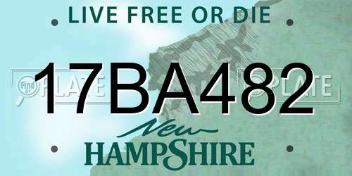 17BA482 New Hampshire License Plate