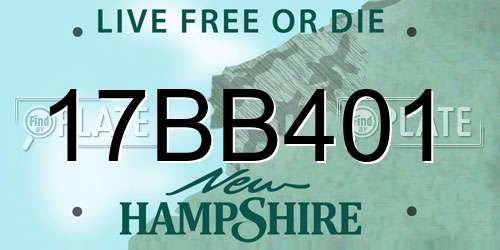 17BB401 New Hampshire License Plate