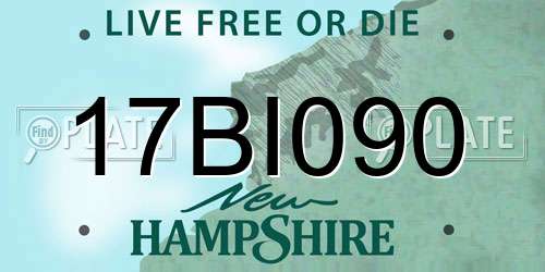 17BI090 New Hampshire License Plate