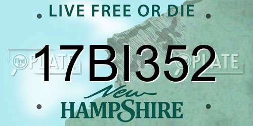 17BI352 New Hampshire License Plate