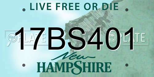 17BS401 New Hampshire License Plate