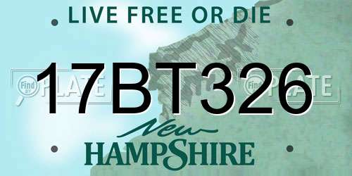 17BT326 New Hampshire License Plate