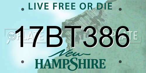 17BT386 New Hampshire License Plate