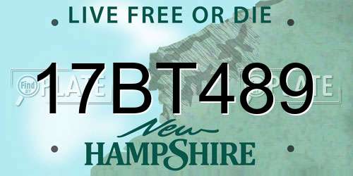 17BT489 New Hampshire License Plate